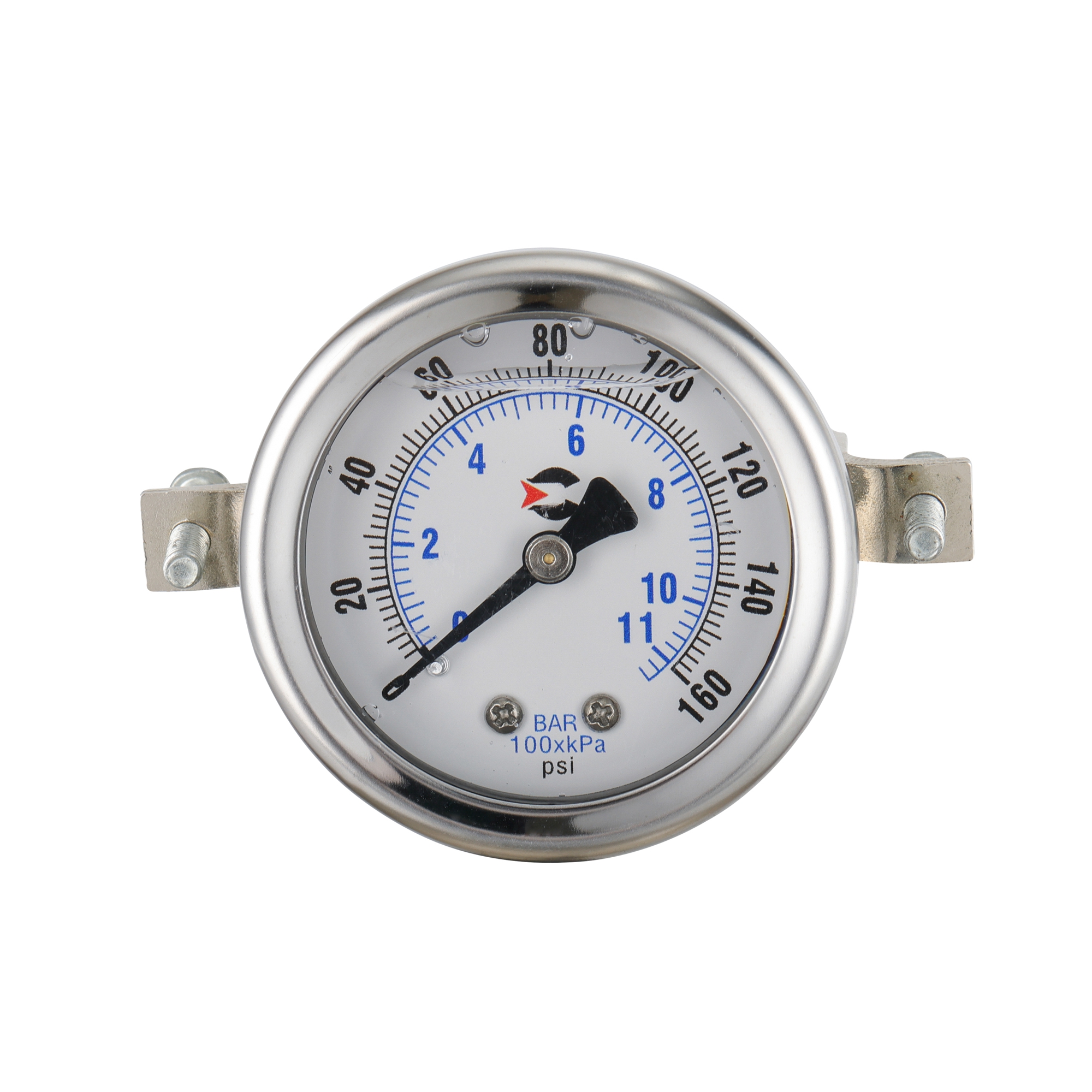 Y40 liquid filled shock resistant belt bracket axial pressure gauge