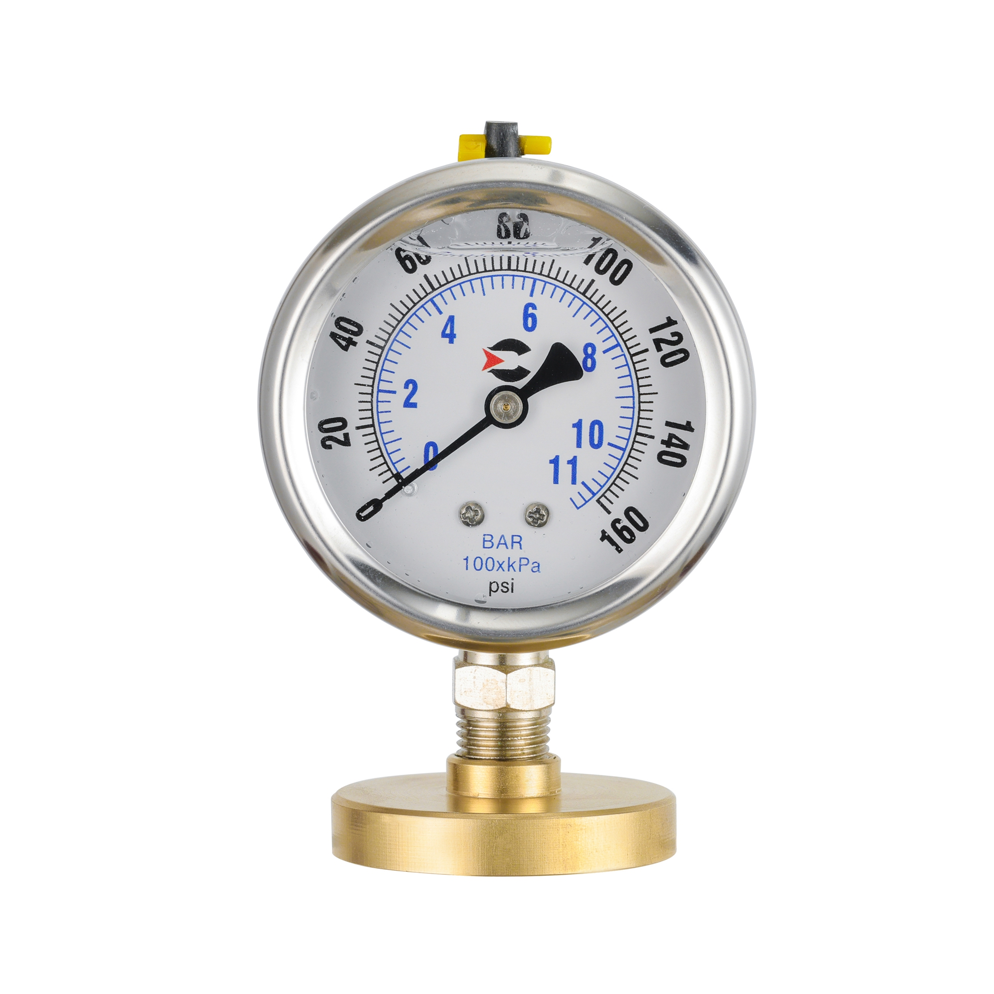 Y63 liquid filled shock resistant low-pressure two body pressure gauge
