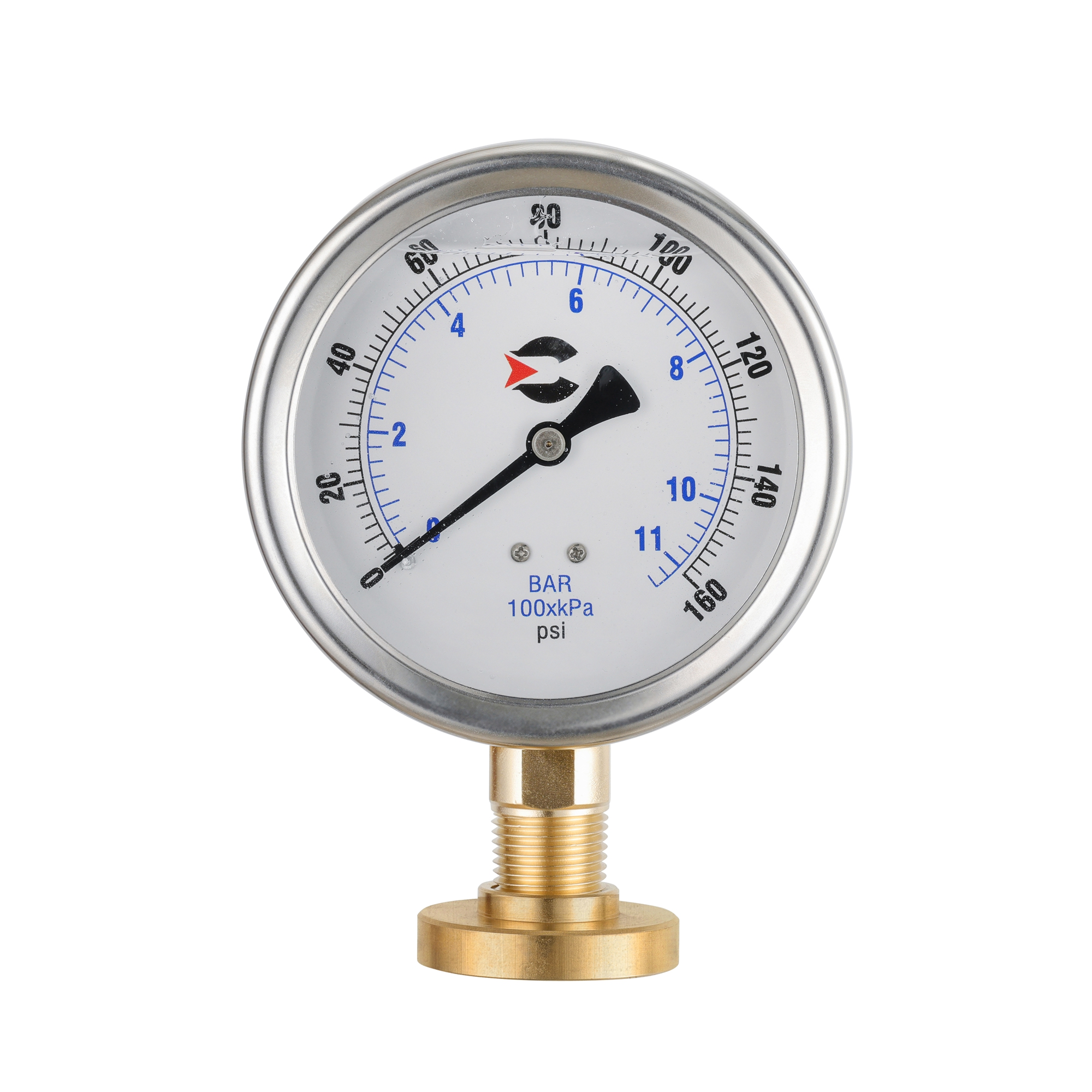 Y100 liquid filled shockproof low-pressure pressure gauge