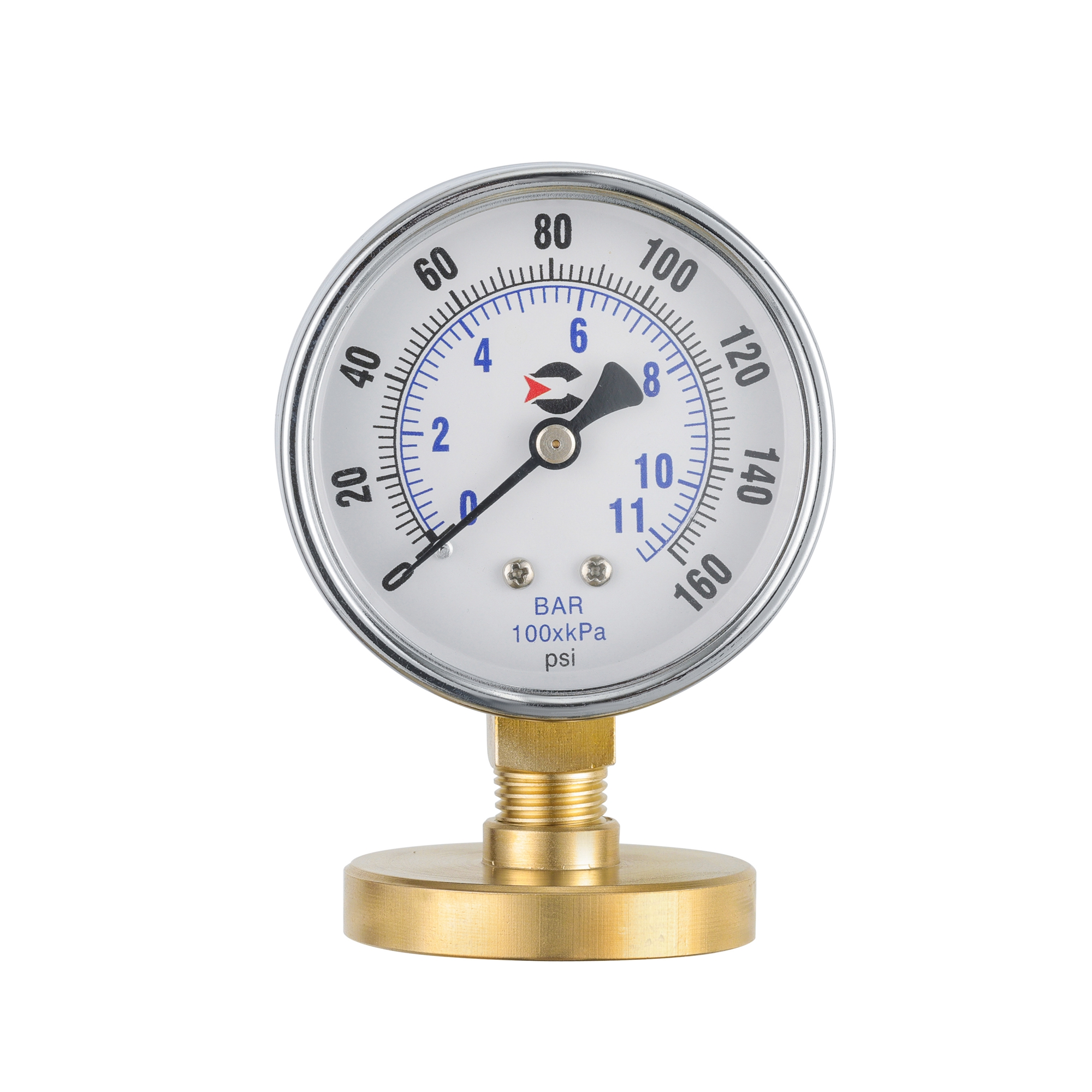 Y63 iron shell chrome plated cover ring pressure gauge