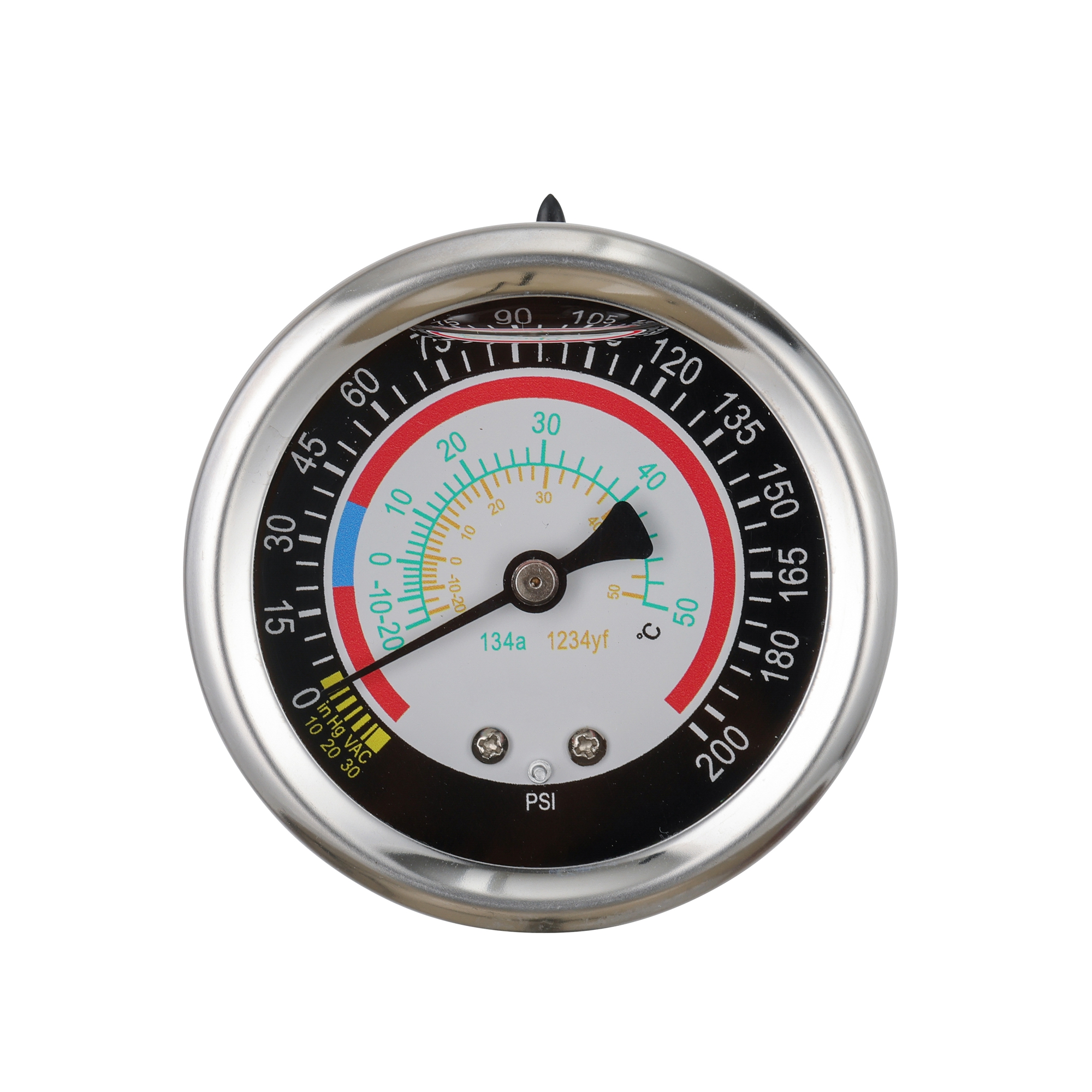 Y63 liquid filled shock resistant axial pressure gauge